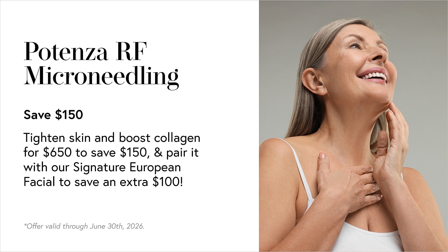 Promotional image for Potenza RF Microneedling treatment.